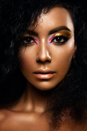 Portrait of a sensual young African woman.