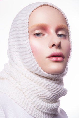 Young woman in creative image with artistic make-up.の写真素材