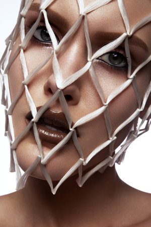 Fashion Stylish Beauty Portrait. Beautiful Girls Face Close-up. Haircut. Hairstyle.の写真素材