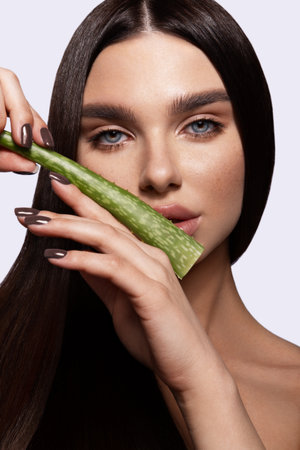 Beautiful woman with professional make up. Clean skinの写真素材