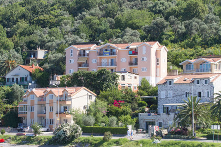 Montenegro Bay of Kotor to the mountains, sea and yacht tourism attractions summerのeditorial素材