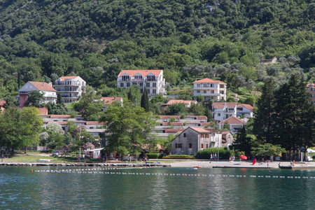 Montenegro Bay of Kotor to the mountains, sea and yacht tourism attractions summerのeditorial素材