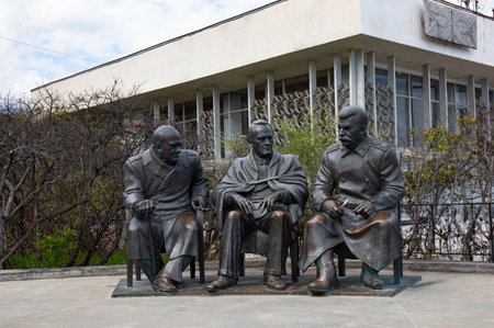 a pillar with Arabic script in the park of the Livadia Palace in the city of Yaltaのeditorial素材