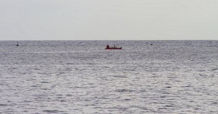 Fishing boat in the sea. Fishing boat in the sea.