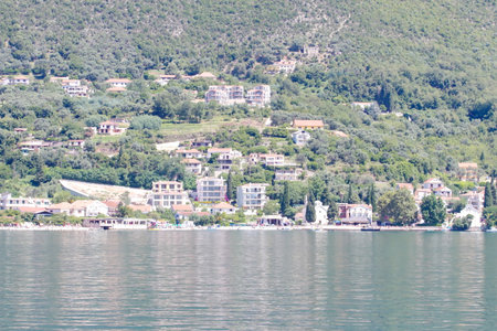 Kotor Bay, Montenegro. View from the Adriatic Sea.