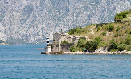 Fortress on the shore of Kotor Bay, Montenegro.の写真素材