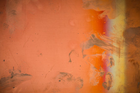 The texture of rusty metal with scratches and stains on the background.