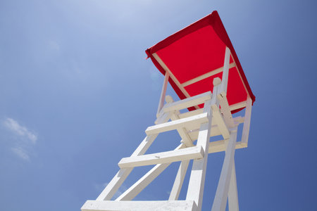 Rescue tower on the beach in Chileの写真素材