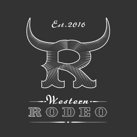 Rodeo vector logo template for event, company, product, bar, etc. Cowboy emblem. Wild West concept iconのイラスト素材