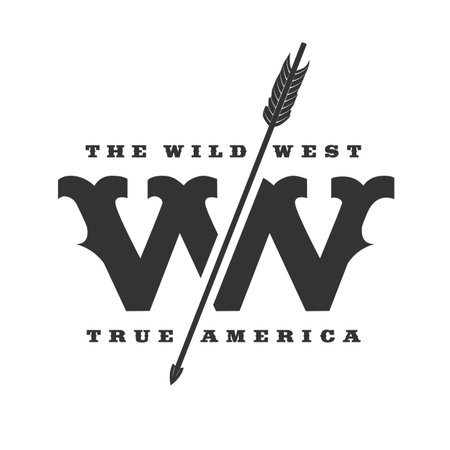 The Wild West concept vector logo template. Symbol, label, badge, design elementのイラスト素材