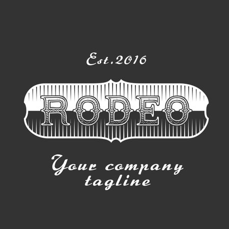 American rodeo vector sign for event, company, product. Cowboy belt metal plateのイラスト素材