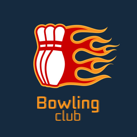 Vector bowling logo template. Pins icon. Template logo for club, competition, tournamentのイラスト素材