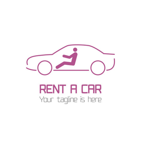 Vector template of car rental company logo, rent-a-car. Automotive logo vector template designのイラスト素材