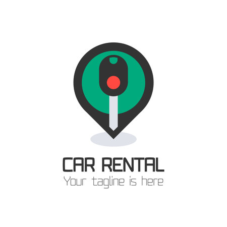 Vector car rentals label, logo. Concept for automobile repair service, spare parts storeのイラスト素材