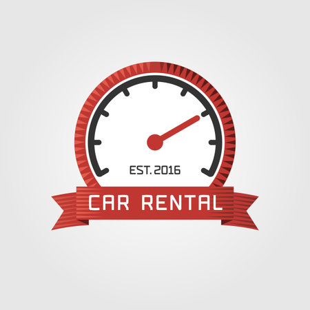 Vector car rentals label. Vector logo design template. Concept for automobile repair service, spare parts storeのイラスト素材
