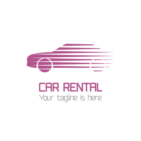 Vector car rentals label. Vector logo design template. Concept for automobile repair service, spare parts storeのイラスト素材