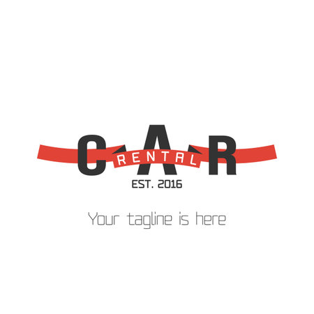 Vector car rentals label. Vector logo design template. Concept for automobile repair service, spare parts storeのイラスト素材