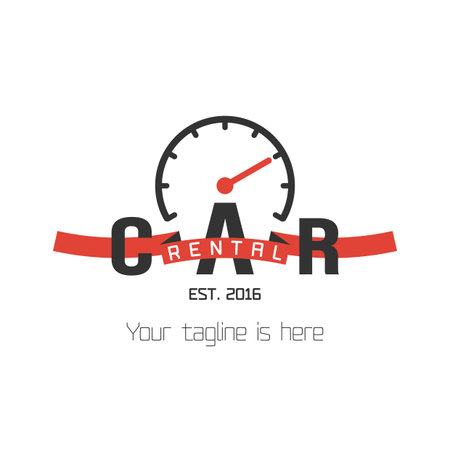 Vector car rentals label. Vector logo design template. Concept for automobile repair service, spare parts storeのイラスト素材