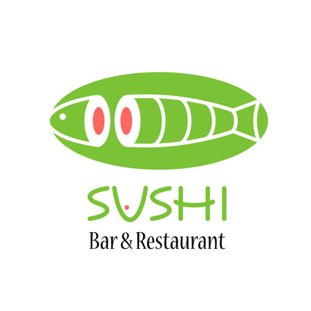 Vector logo, design element for sushi restaurant, Japanese cuisineのイラスト素材