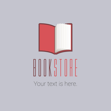 Bookstore vector concept logo template with open bookのイラスト素材