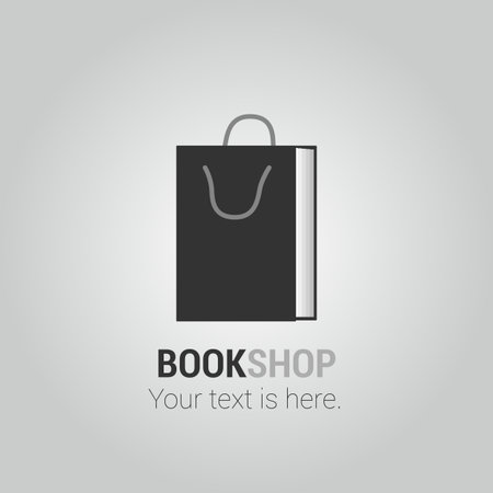 Bookstore vector logo template with paper bagのイラスト素材