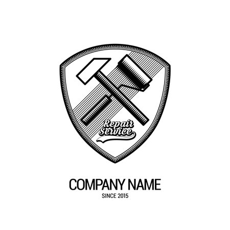 Repair service vector icon, logotype, badge, emblemのイラスト素材