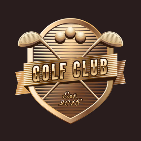 Vector logotype for golf club, golf course. Design element for golf tournamentのイラスト素材