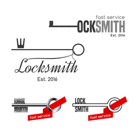 Set of locksmith vector logos. Safety concept iconsのイラスト素材