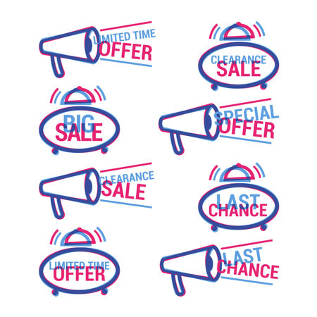 Collection of vector sale icons. Promotion emblemsのイラスト素材