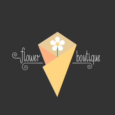 Flower shop vector. Florist design. Hand drawn letteringのイラスト素材