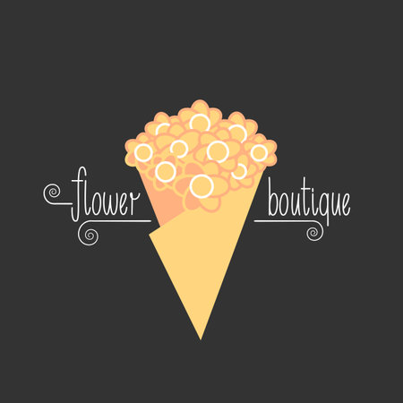 Flower shop vector. Florist sign. Hand drawn letteringのイラスト素材