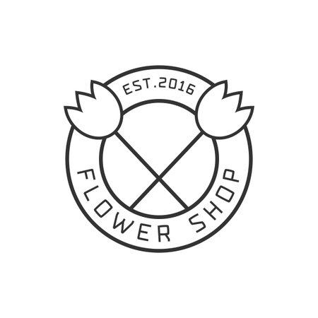 Flower shop vector. Florist background signのイラスト素材