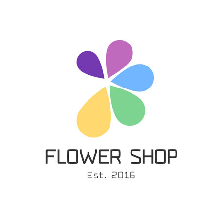 Flower shop vector. Florist design templateのイラスト素材
