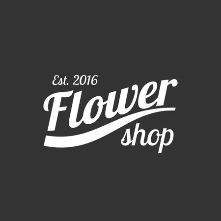 Flower shop vector. Floral sign designのイラスト素材