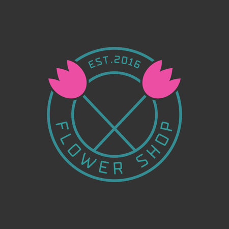 Flower shop vector. Florist sign designのイラスト素材