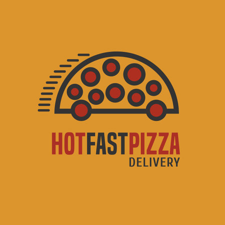 Pizza delivery vector. Design element, illustrationのイラスト素材
