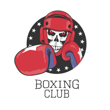 Boxing club design element, icon. Boxing conceptのイラスト素材