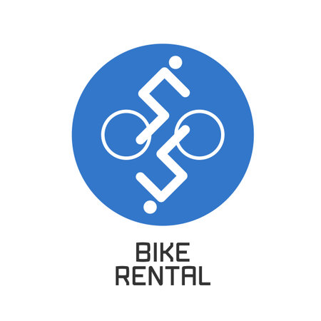 Bicycling vector design element, logo. Bicycling conceptのイラスト素材