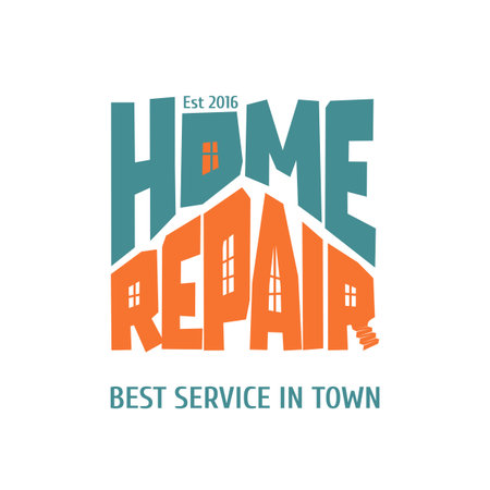 Home repair and remodel vector, icon, badge. House rebuilding conceptのイラスト素材