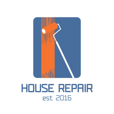 Home repair vector, badge, design element. House remodeling conceptのイラスト素材