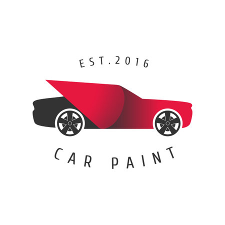 Car paint vector template, badge, icon. Car airbrushing conceptのイラスト素材
