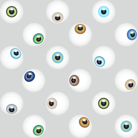 Abstract minimalistic eye seamless repeat pattern. Graphic design element for vision, eyesight concept with realistic eyes. Perfect for background, backdrop, paper, wrapping, cover with patternのイラスト素材