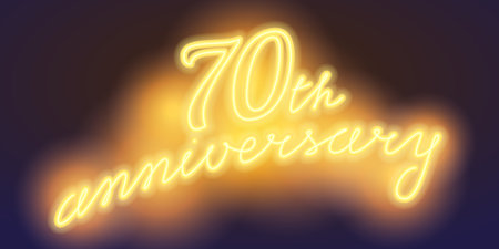 70 years anniversary illustration bannerのイラスト素材