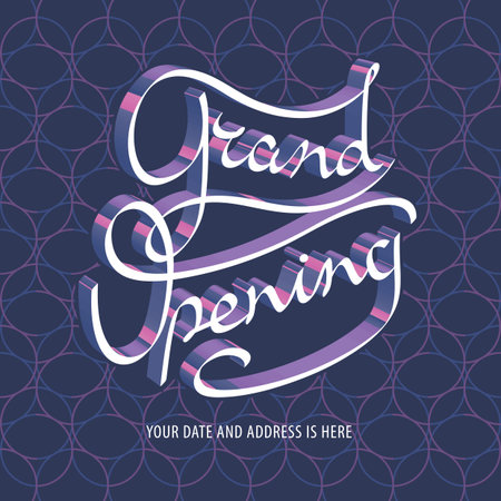Grand opening vector banner, illustration with oriental style letteringのイラスト素材