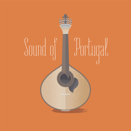 Traditional Portuguese guitar fado vector illustration. Design element with acoustic musical instrument famous in Portugalのイラスト素材