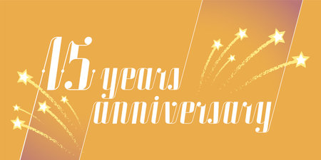 15 years anniversary vector icon, logo. Graphic design element or banner for 15th anniversaryのイラスト素材