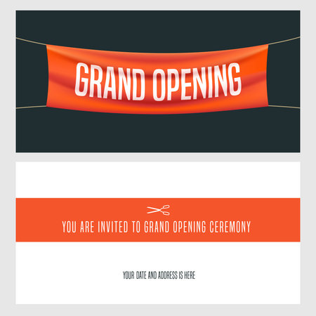 Grand opening vector illustration, background, invitation card Template banner, invite for opening eventのイラスト素材