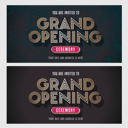 Grand opening vector banner, illustration, invitation card.のイラスト素材