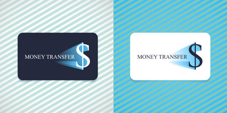 Fast money transfer vector , icon. Card with dollar currency sign for global payments and transfers serviceのイラスト素材