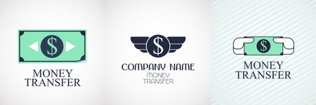 Fast money transfer  icon set.のイラスト素材